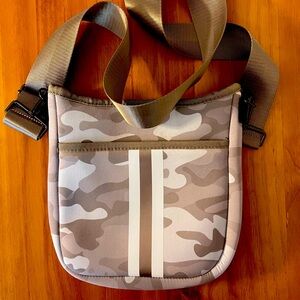 Haute Shore crossbody in cream/white  and beige/tan camo